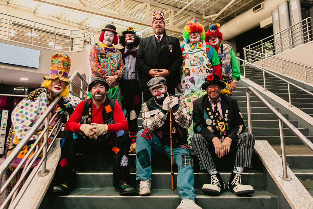 2024 Mizpah Shrine Circus clowns and Potentate